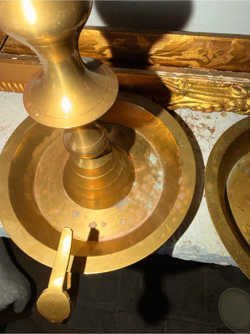 Brass Candlestick Holders with finger holder
